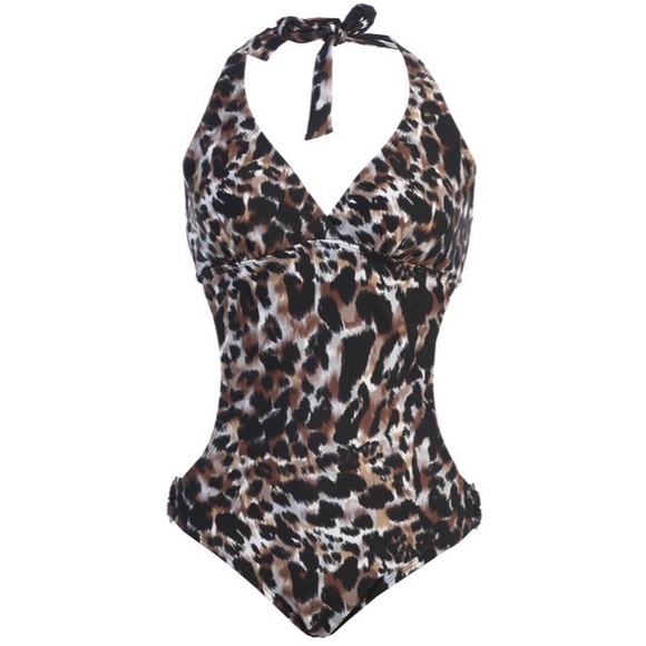 Posh Box Swim Nwt Animal Print Cut Out One Piece Swimsuit Poshmark